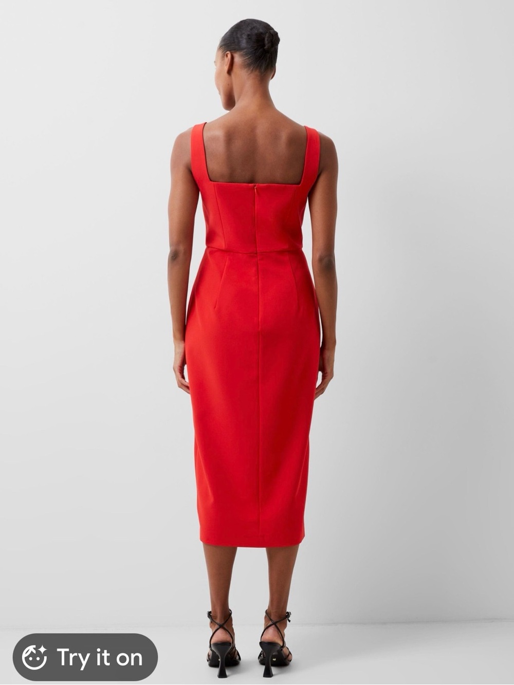 French Connection - Echo Crepe Neck Detail Dress - Picture 2 of 7